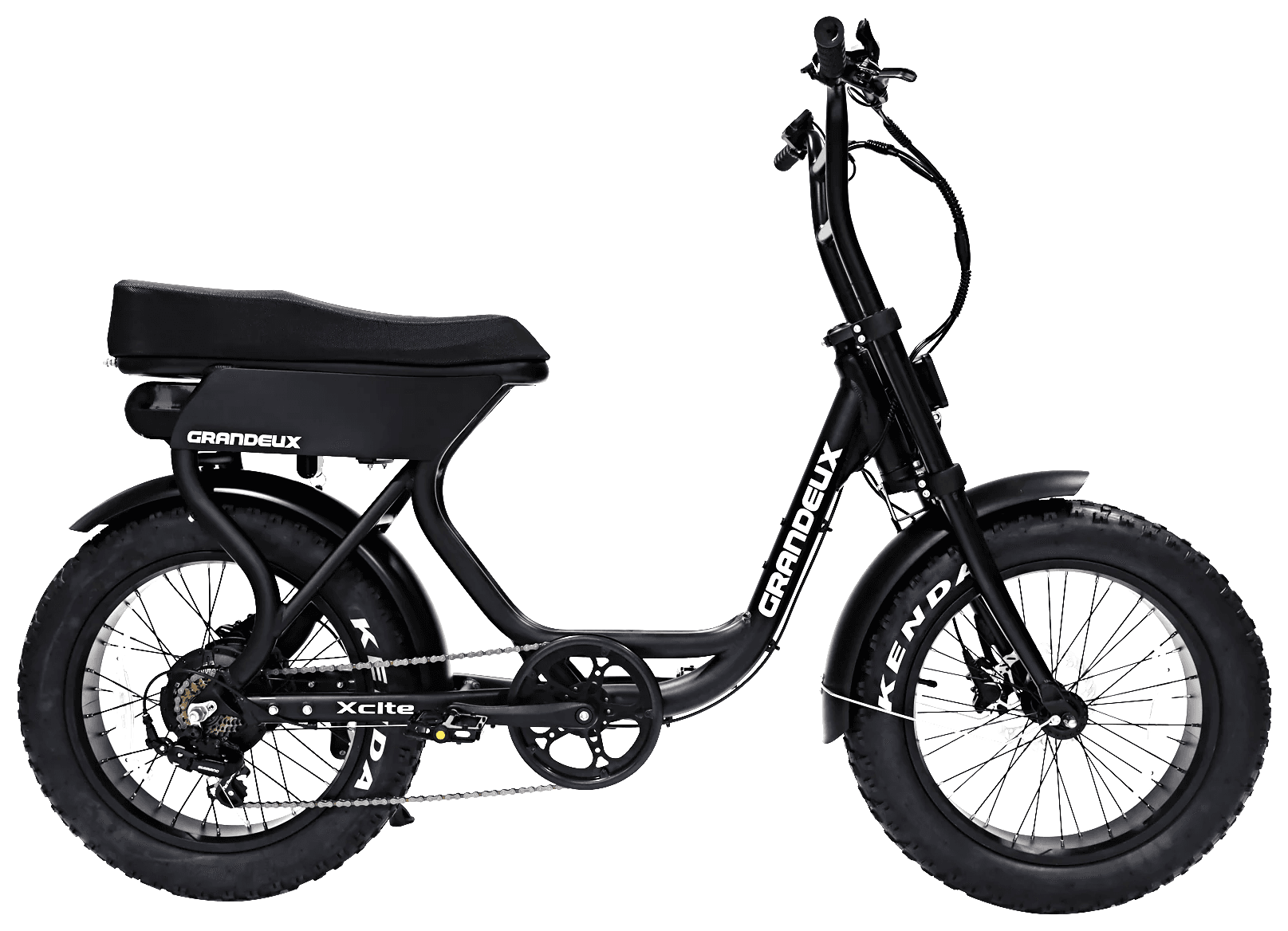 Grandeux Xcite Electric Bike – 1350W Step-Thru Fat Tire eBike | CheerdMoto 750W Motor | Default Top Speed: 20 MPH